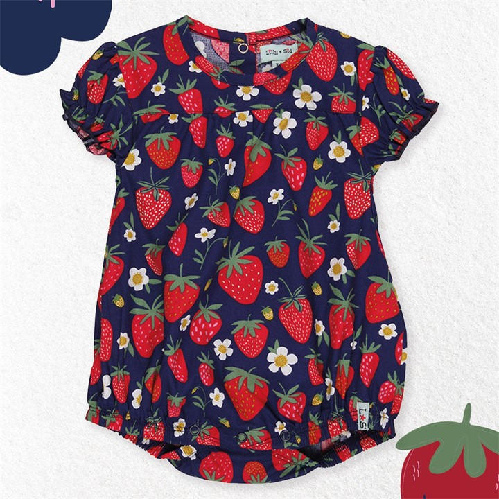 Lilly And Sid Girls  Kids' Strawberry Bubble Bodysuit in Size XS Girls, Sports Direct