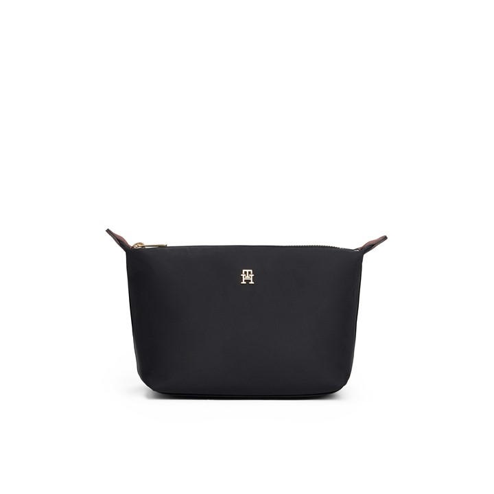 Tommy Hilfiger Women's Black Icon Washbag Zip Pouch, Sports Direct