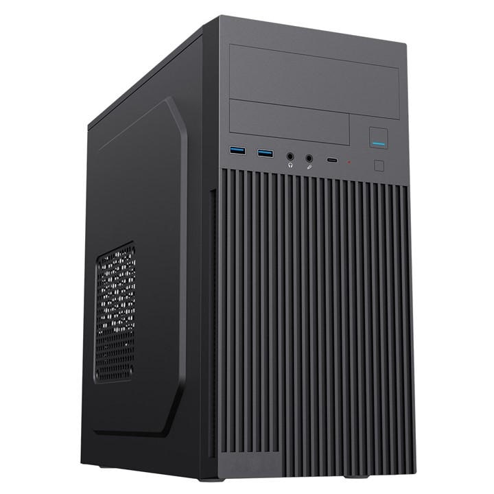 Cit  Black Mentor Micro-Atx Office Pc Case With Usb Type C And 80Mm Rear Fan Included, Sports Direct