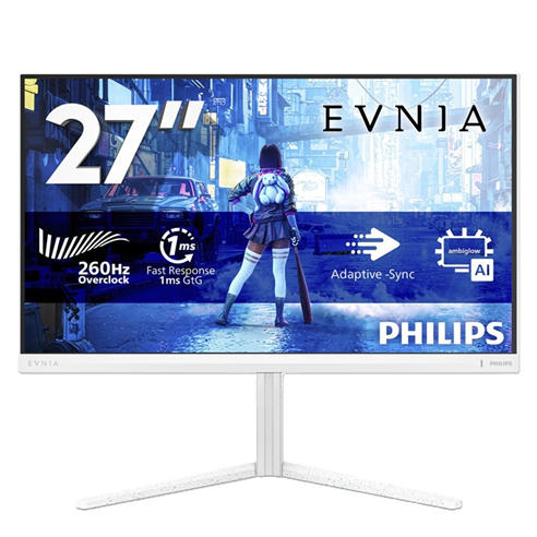 Philips - Philips Evnia 27M2N5201P 27 Inch Fast IPS FHD 240Hz (260Hz OC) Amibiglow Gaming monitor