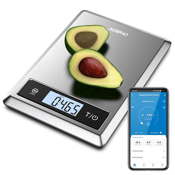 Renpho  Silver Calibra 1 Smart Nutritional Scale, Sports Direct