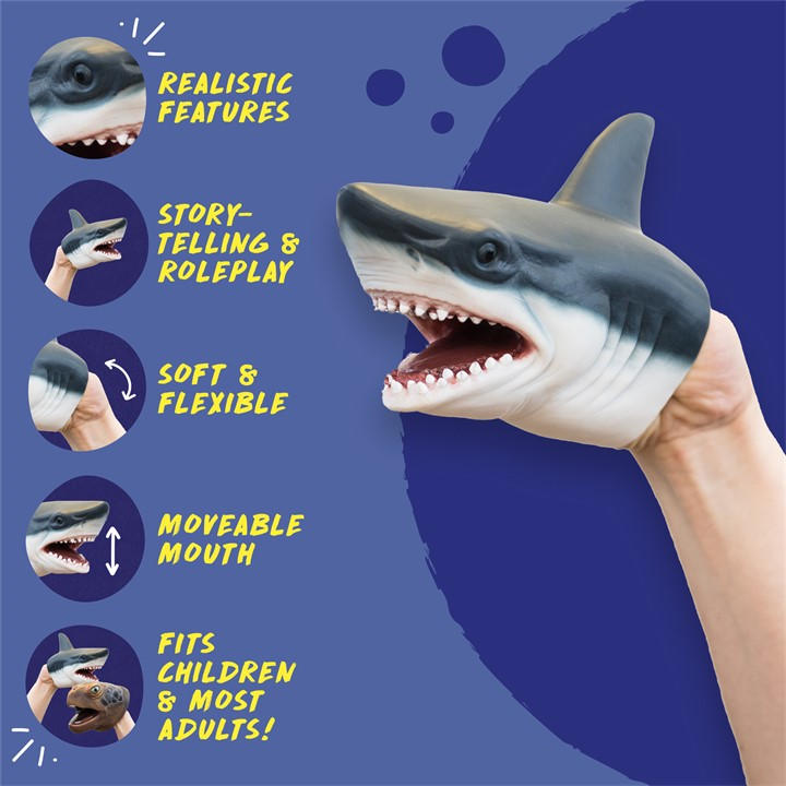 Wild Thingz  Kids  Hand Puppet - Shark, Sports Direct