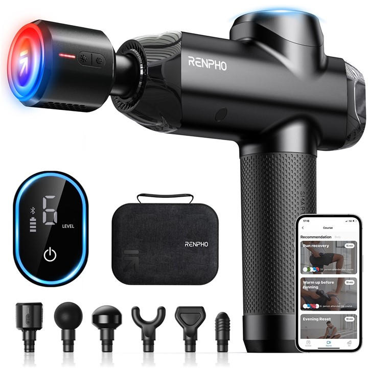 Renpho  Black Power+ Thermacool Massage Gun, Sports Direct