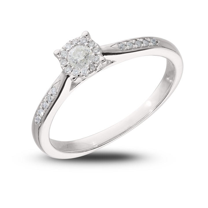 Be You  Gold 9Ct White 0.20Ct Diamond Ring, Sports Direct