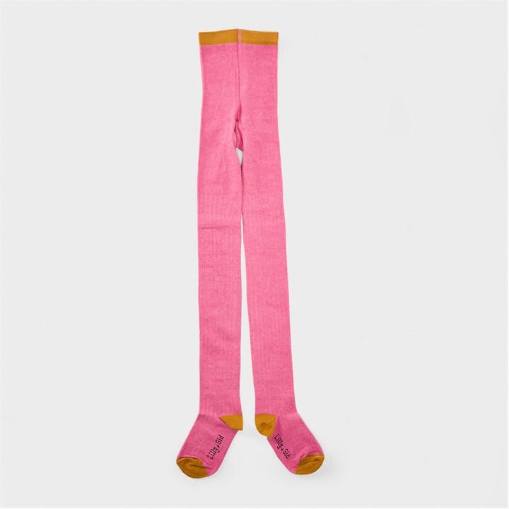 Lilly And Sid Girls Pink Kids' Colored Ribbed Opaque Tights in Size Ladies, Sports Direct