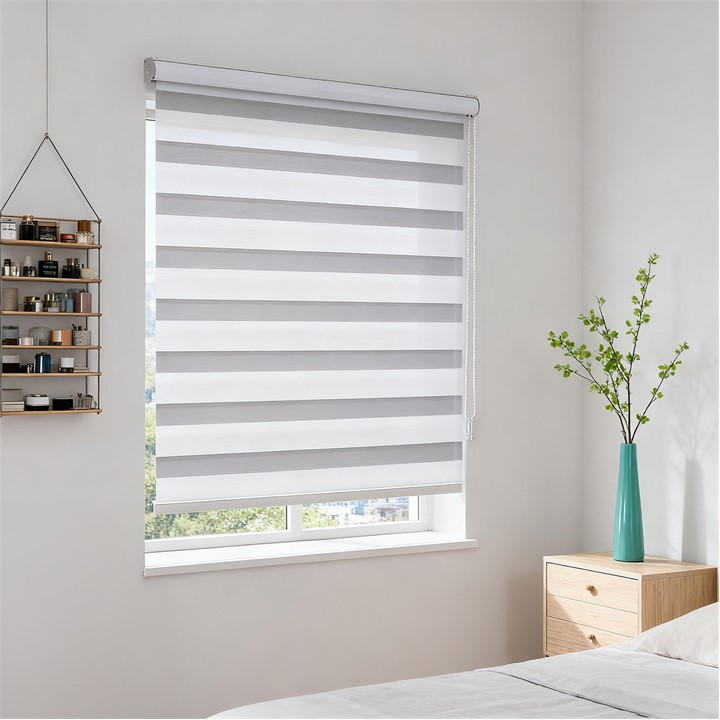Life Ideas  White Zebra Roller Shades Blinds in Size 45x150cm, Sports Direct