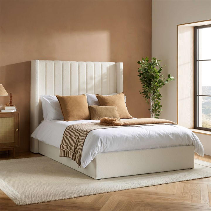 Birlea  White Maisey Ottoman Bed Boucle in Size King, Sports Direct