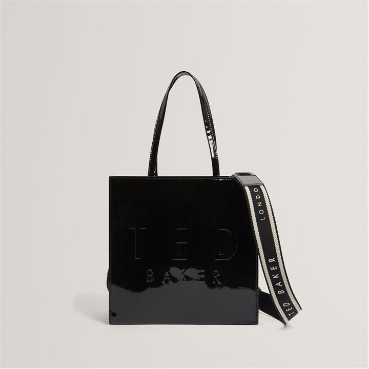 Ted Baker Women's Black Webbing Small Icon Tote Bag, Sports Direct