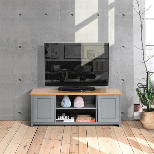 FurnitureR - TV Stand with Storage Media Console Unit with Cabinets