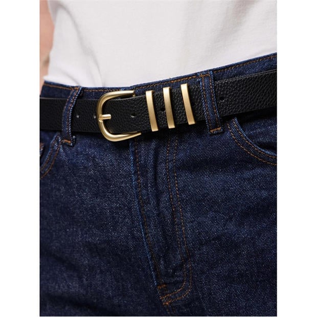 Black/Gold - Pieces - Pieces Lea PU Belt Ld63