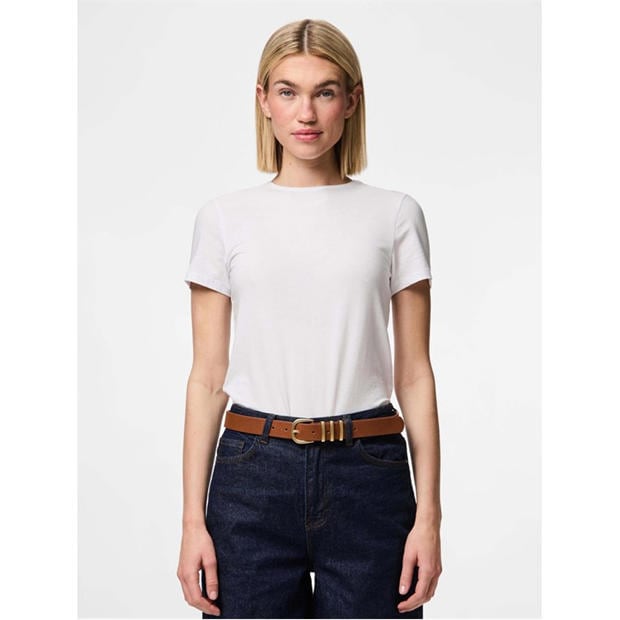 Cognac/Gold - Pieces - Pieces Lea PU Belt Ld63