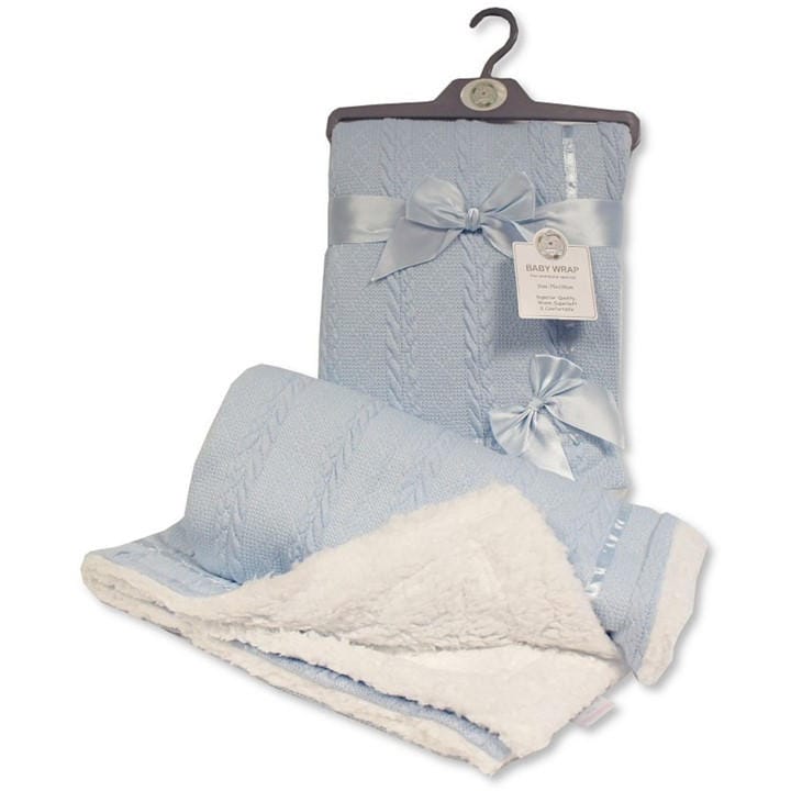Snuggle Baby  Kids Blue Bow Wrap Blanket, Sports Direct