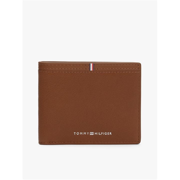 Tommy Hilfiger Men's Brown Corp Leather Bifold Wallet, Sports Direct