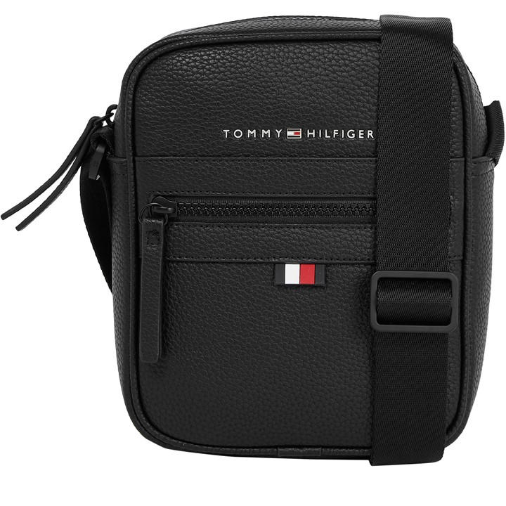 Tommy Hilfiger Men's Black Essential Small Reporter Bag, Sports Direct