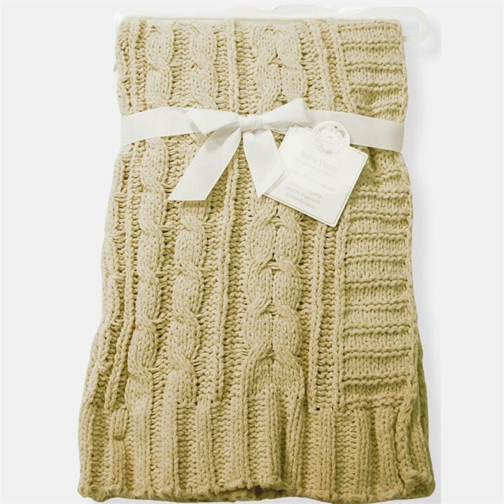 Snuggle Baby  Kids Beige Knitted Wrap Blanket, Sports Direct