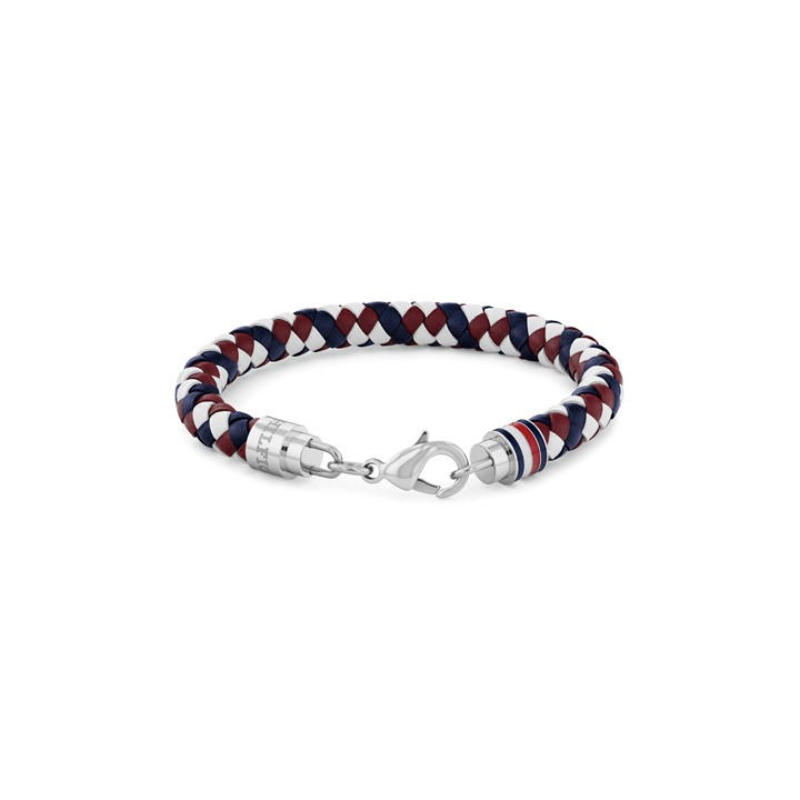 Tommy Hilfiger Men's Blue Braided Leather Bracelet, Sports Direct