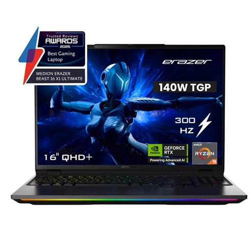 Medion - Medion Erazer Beast 16 X1 Ultimate RTX 5070Ti 16 Inch Laptop - AMD Ryzen 9 8940HX 32GB 1TB SSD
