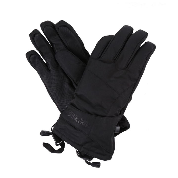 Regatta  Black Transition Waterproof Gloves Iii in Size L-XL, Sports Direct