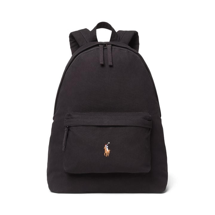 Polo Ralph Lauren  Black Canvas Colour Backpack, Sports Direct