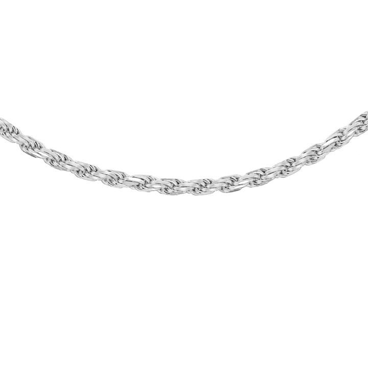 Be You  Silver Sterling Diamond Cut Rope Chain, Sports Direct