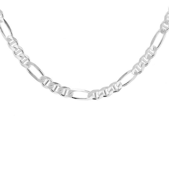 Be You  Silver Sterling Figaro Rambo Chain, Sports Direct