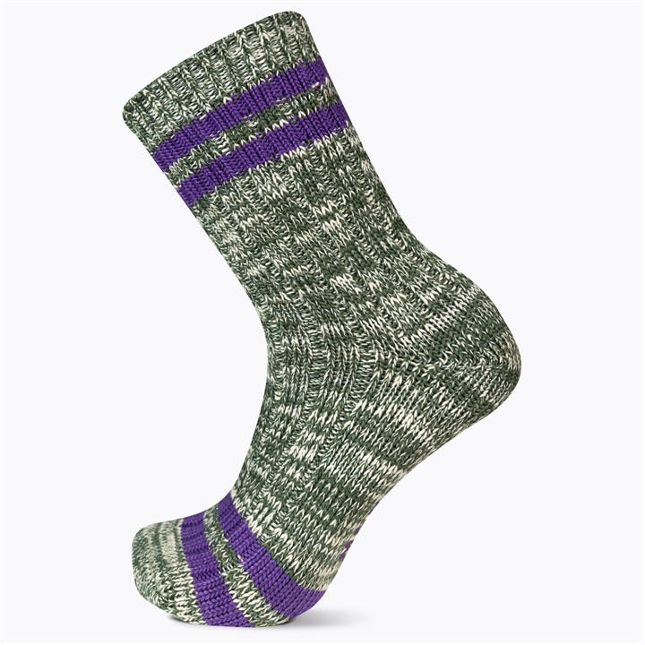 Merrell Women's Purple Stripe Crew Walking Socks in Size 4 -8, Sports Direct