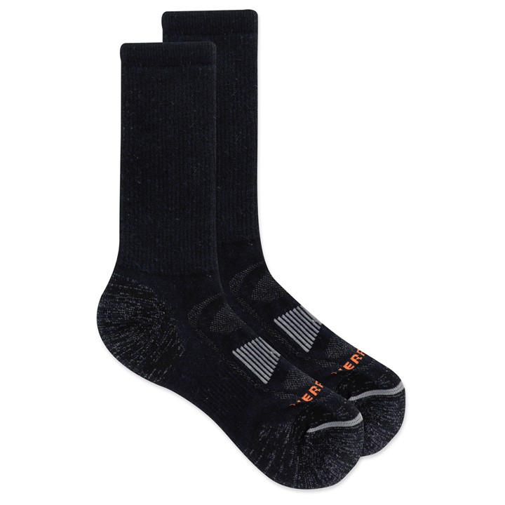 Merrell Men's Black Zoned Hiking Crew Walking Sock in Size 4 -8, Sports Direct
