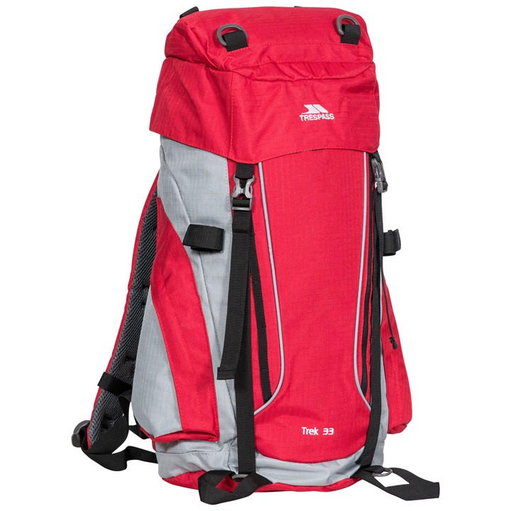 Trespass  Red  Trek Rucksack Backpack, Sports Direct