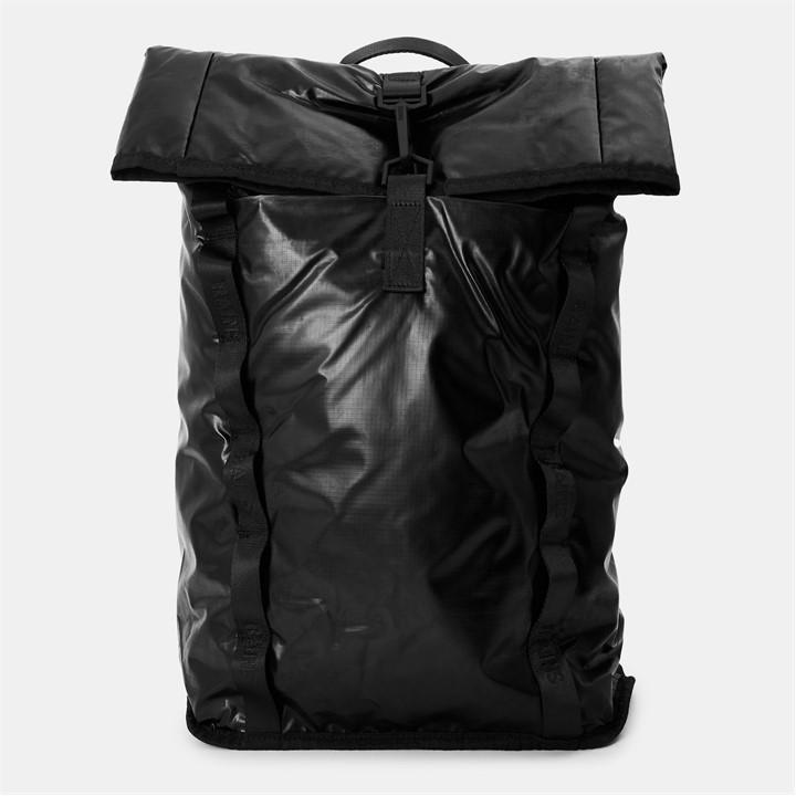 Rains  Black Sibu Rolltop Backpack, Sports Direct