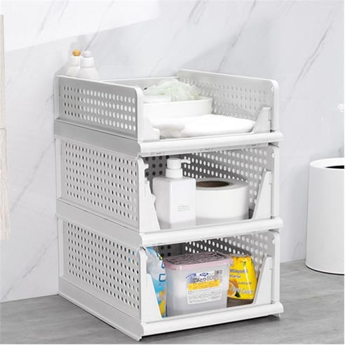 LIFE IDEAS - 1 Tier Open Design Stackable Storage Basket