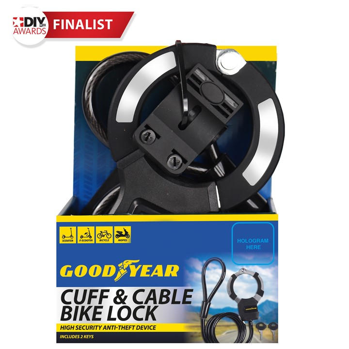 Goodyear  Black Heavy Duty Handcuff Bike Lock, Sports Direct