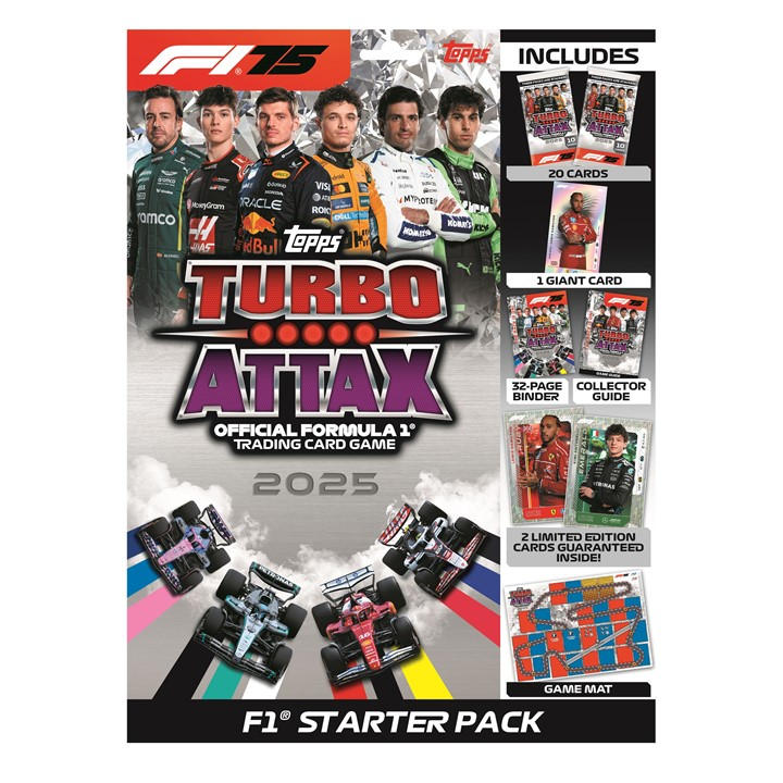 Topps  None Turbo Attax Formula 1 2025- Starter Pack Contains 20 Turbo Attax Cards Including An Emerald A, Sports Direct