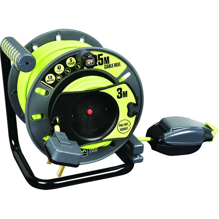 Masterplug  Green Pro Xt  4 Socket Open Reel in Size 25M + 3M, Sports Direct