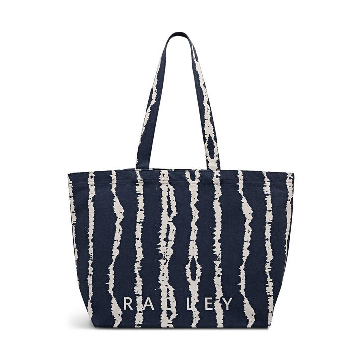 Radley Women's Blue Tie Dye Stripe Large East West Open Top Tote, Sports Direct
