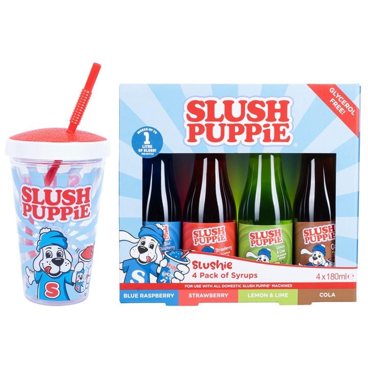 Slush Puppie   4 Pack Syrups & Straw Cup Gift Set, Sports Direct