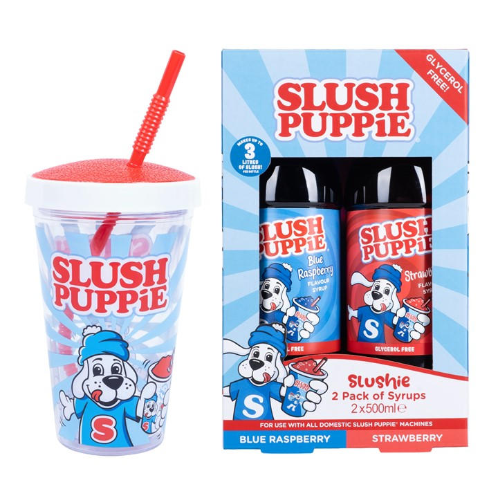 Slush Puppie   2 Pack Syrups & Straw Cup Gift Set, Sports Direct