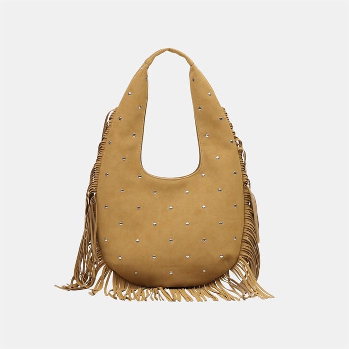 Firetrap Women's Brown Faux Suede Fringed Hobo Bag, Sports Direct