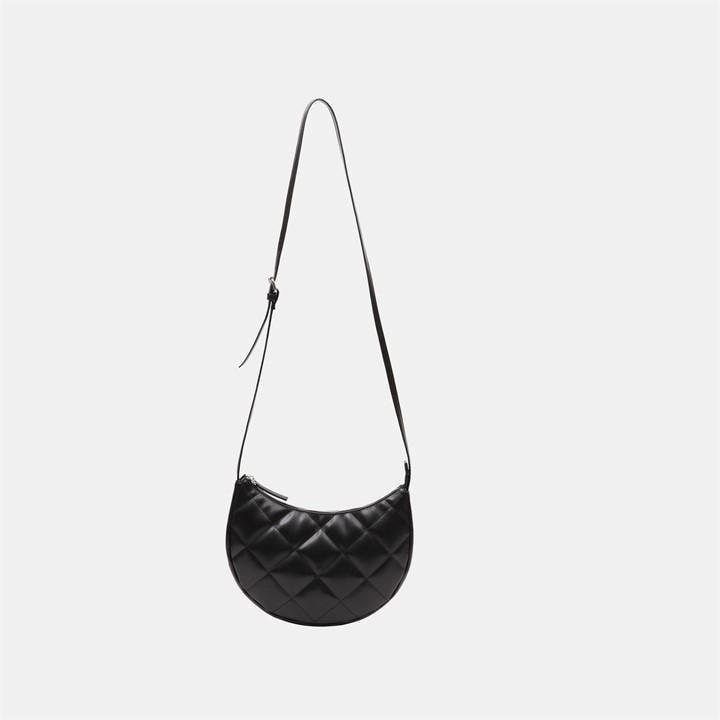 Firetrap Women's Black Quilted Faux Leather Embroidered Crossbody Bag, Sports Direct