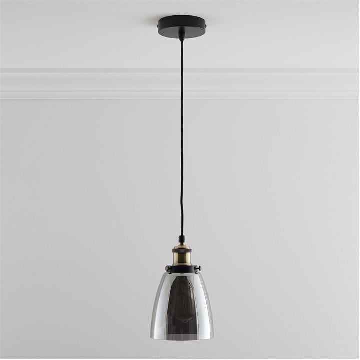 K Living  Brown Eve One Light Hanging Smokey Glass Ceiling Pendant, Sports Direct
