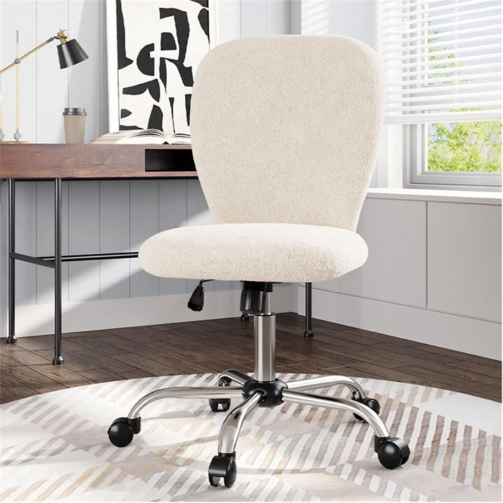 Kabinet Uk  Beige Plush Swivel Office Chair in Size M, Sports Direct