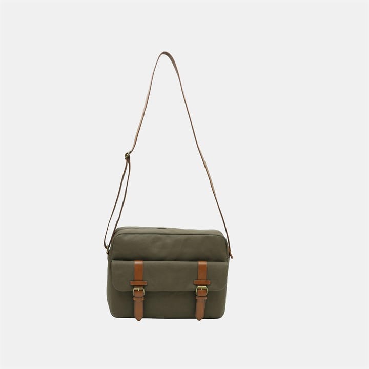 Firetrap Men's Green Waxed Canvas Messenger Bag, Sports Direct