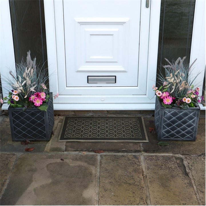 Jvl  Gold Havana Circles Rubber Pin Doormat in Size 45x75cm, Sports Direct