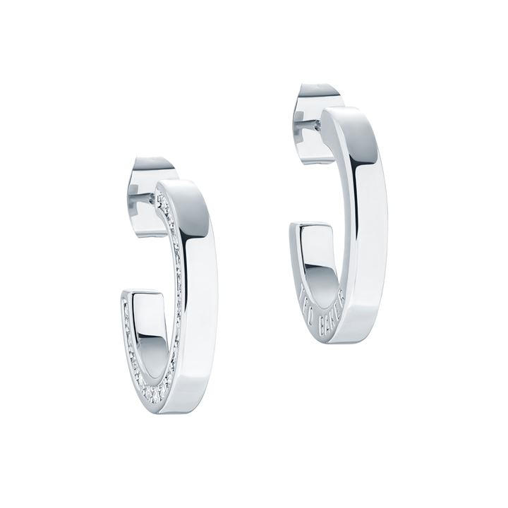 Ted Baker Women's Silver Senatta Crystal Hoop Earrings