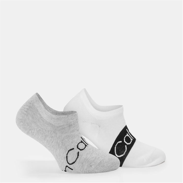 Calvin Klein Men's White Logo Liner Invisible Socks in Size 7 - 11, Sports Direct