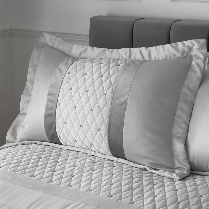 Catherine Lansfield Sequin Cluster Quilted Pillow Sham Pair Grey Pillowsham - Image 4