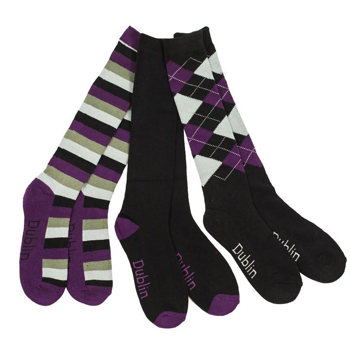 Dublin   Riding Socks 3 Pack in Size Adult OS, Sports Direct
