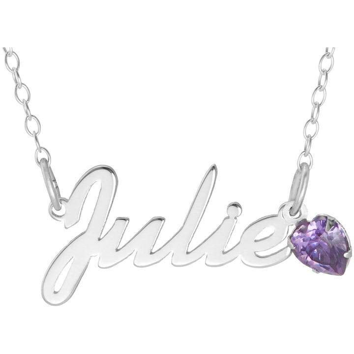 Be You Women's Silver Sterling February Cz Birthstone Pendant, Sports Direct