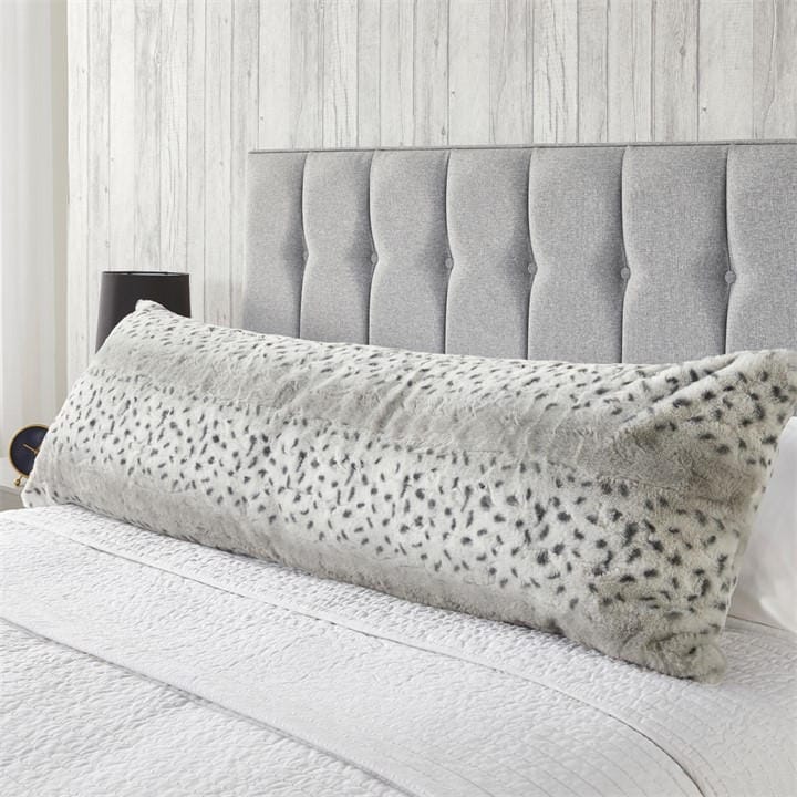 Downland  Grey Snow Leopard Bolster Pillow, Sports Direct