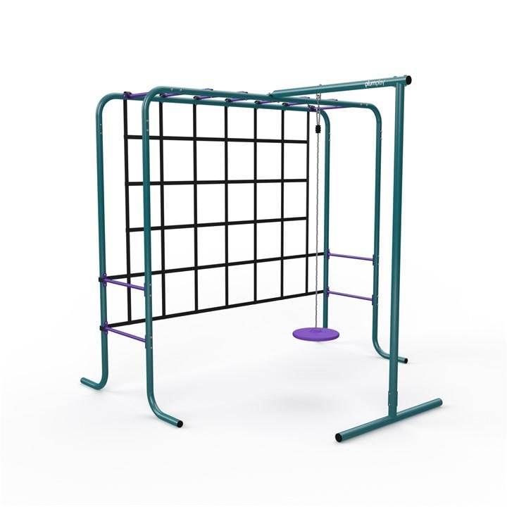 Plum Play  Kids  Plum Metal Monkey Bars With Swing And Climbing Wal in Size 230 x 180, Sports Direct