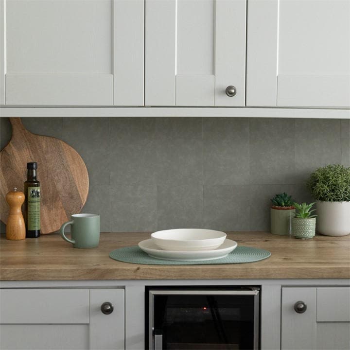 D C Fix  Green Self Adhesive Vinyl Wall Tiles Cement Olive in Size 0.42 SQM, Sports Direct